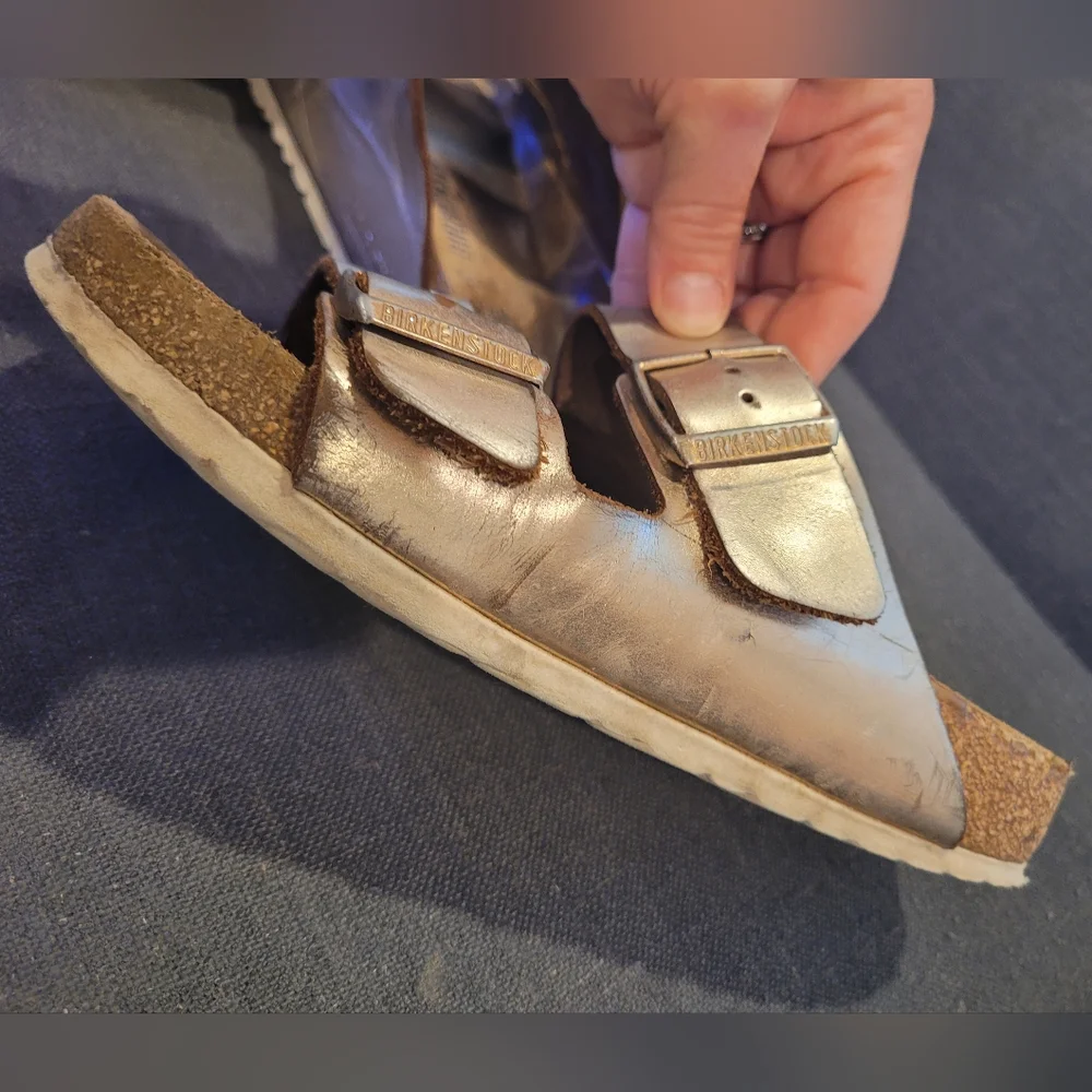 SOLD โ SOLD โ SOLDโ-RoseGold/MetallicCopper BIRKENSTOCK Arizona Soft Footbed,38R - Picture 7 of 12